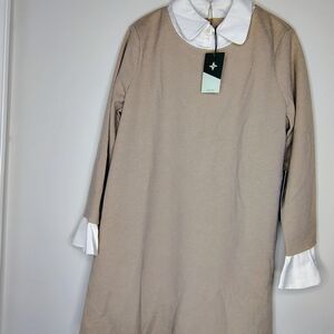 Tuckernuck Women's Sandwhisp Dakotah Dickey Peter Pan Collar Dress Shift XL NWT